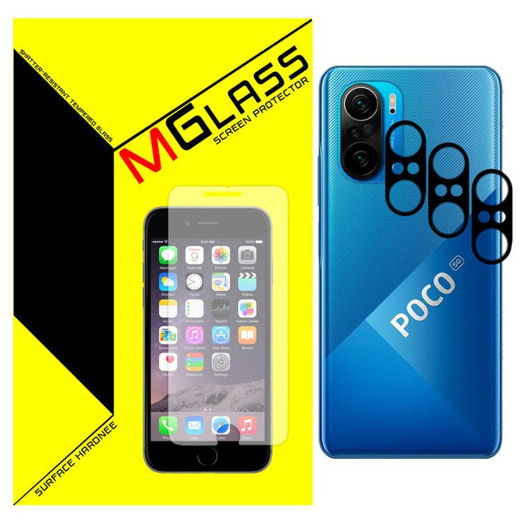 محافظ لنز دوربین ام گلس مدل MGL-03 مناسب برای گوشی موبایل شیائومی Poco F3 بسته سه عددی