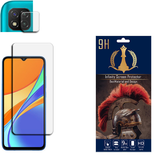 محافظ لنز دوربین اینفینیتی مدل PRO MAX مناسب برای گوشی موبایل شیائومی REDMI 9C / POCO C3 به همراه محافظ صفحه نمایش