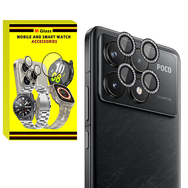 محافظ لنز دوربین رینگی امگلس مدل Diamond Protector مناسب برای گوشی موبایل شیائومی Poco F6 Pro