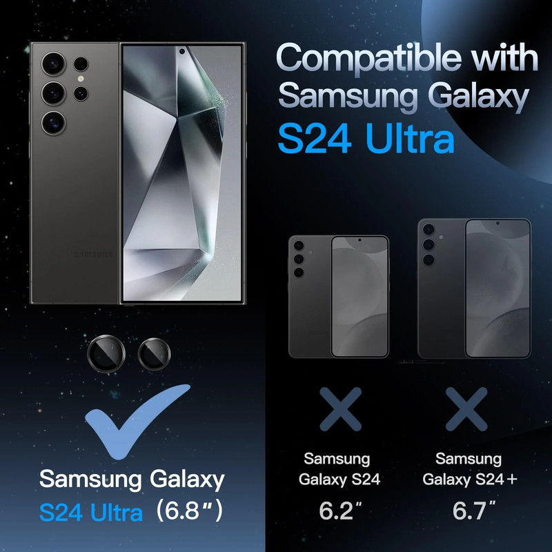 محافظ لنز دوربین چلیپا مدل Sapphire مناسب برای گوشی موبایل سامسونگ Galaxy S24 Ultra