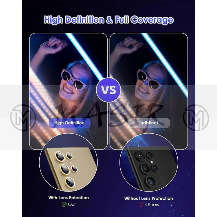 محافظ لنز دوربین مسیر مدل Diamond Ring Lens مناسب برای گوشی موبایل سامسونگ Galaxy S24 Ultra