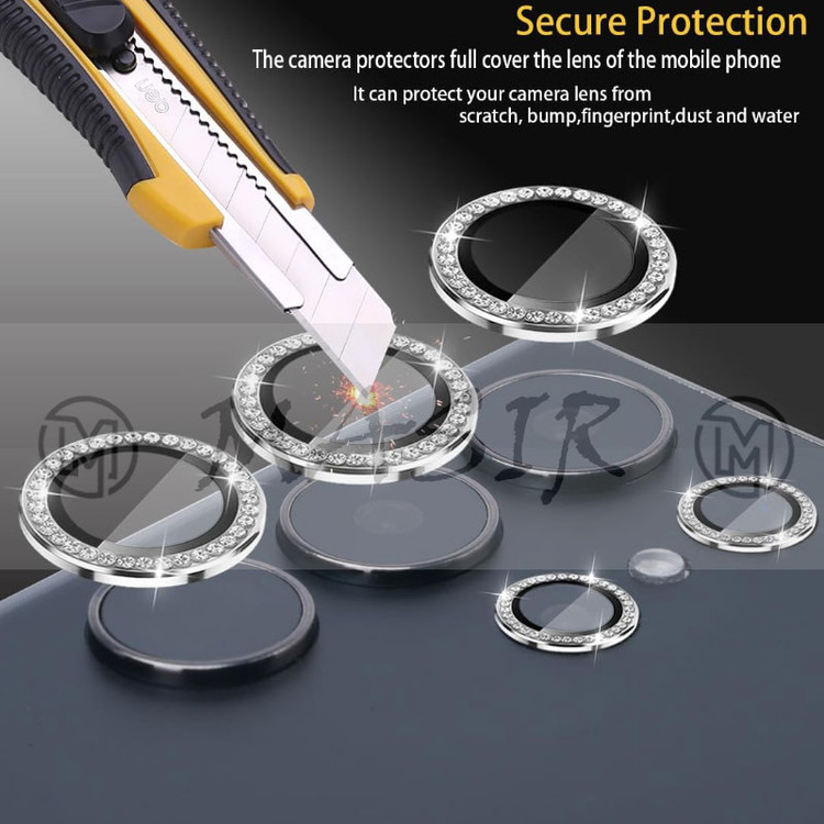محافظ لنز دوربین مسیر مدل Diamond Ring Lens مناسب برای گوشی موبایل سامسونگ Galaxy S24 Ultra