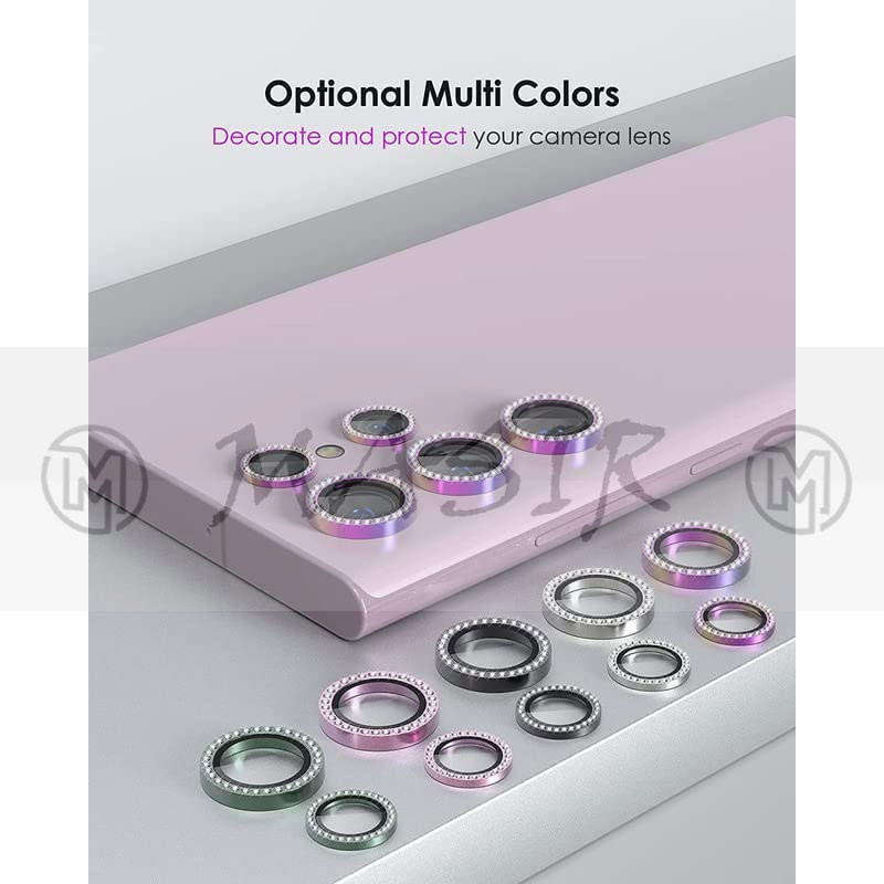 محافظ لنز دوربین مسیر مدل Diamond Ring Lens مناسب برای گوشی موبایل سامسونگ Galaxy S24 Ultra