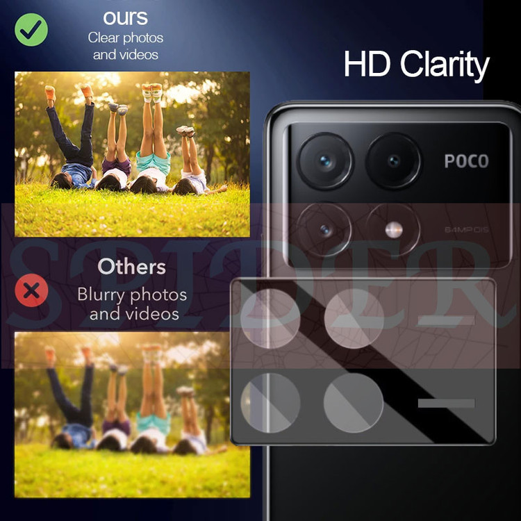 محافظ لنز دوربین اسپایدر مدل 3D مناسب برای گوشی موبایل شیائومی Poco X6 Pro 5G