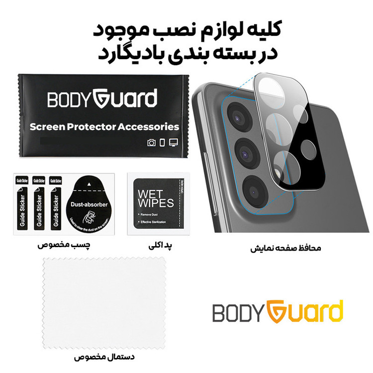 محافظ لنز دوربین بادیگارد مدل Blk مناسب برای گوشی موبایل سامسونگ Galaxy A53