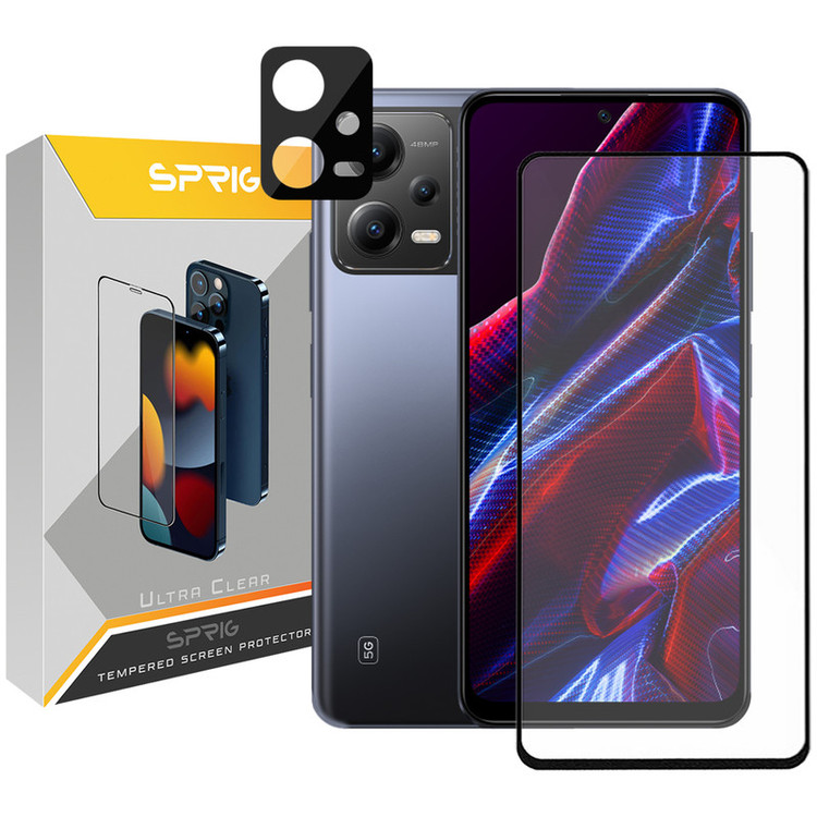 محافظ لنز دوربین اسپریگ مدل 3D-FU مناسب برای گوشی موبایل شیائومی Poco X5 5G / Redmi Note 12 5G به همراه محافظ صفحه نمایش