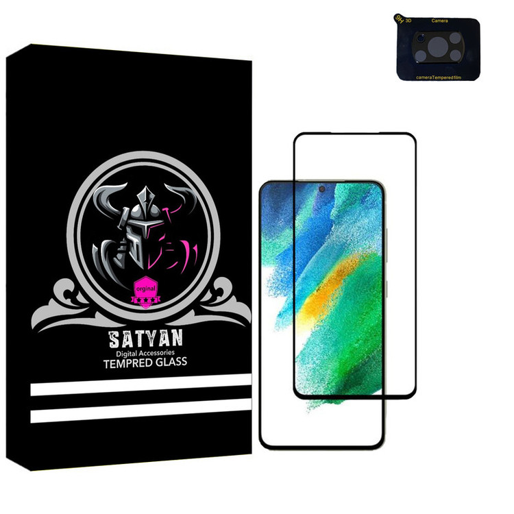 محافظ لنز دوربین ساتیان مدل 3D مناسب برای گوشی موبایل شیائومی Poco X3به همراه محافظ صفحه نمایش