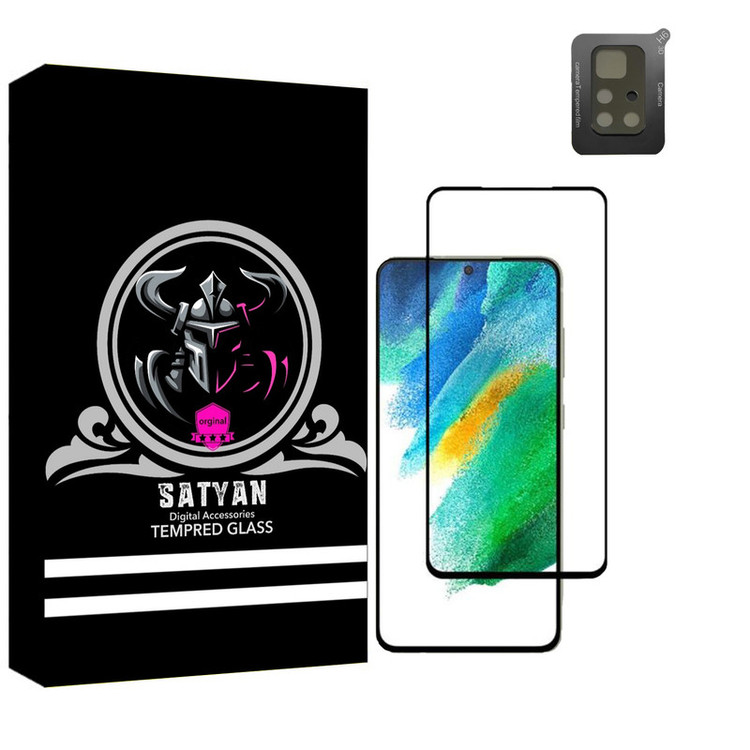 محافظ لنز دوربین ساتیان مدل 3D مناسب برای گوشی موبایل شیائومی poco M4 Pro 5Gبه همراه محافظ صفحه نمایش
