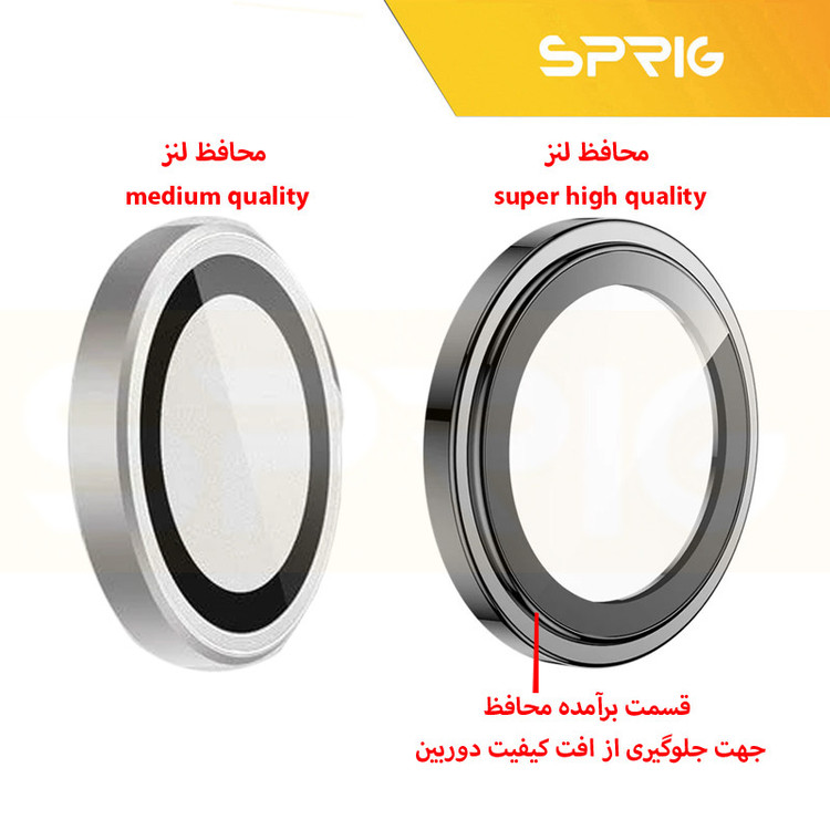 محافظ لنز دوربین اسپریگ مدل Ring metal-Super High quality مناسب برای گوشی موبایل اپل Iphone 16 / 16 Plus