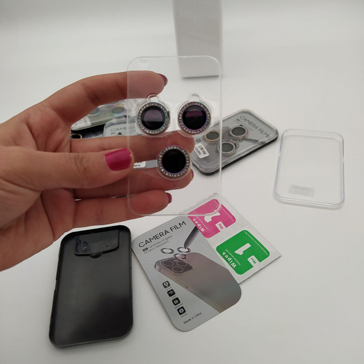محافظ لنز دوربین مدل رینگی نگین دار مناسب برای گوشی موبایل اپل iPhone 13 Pro Max