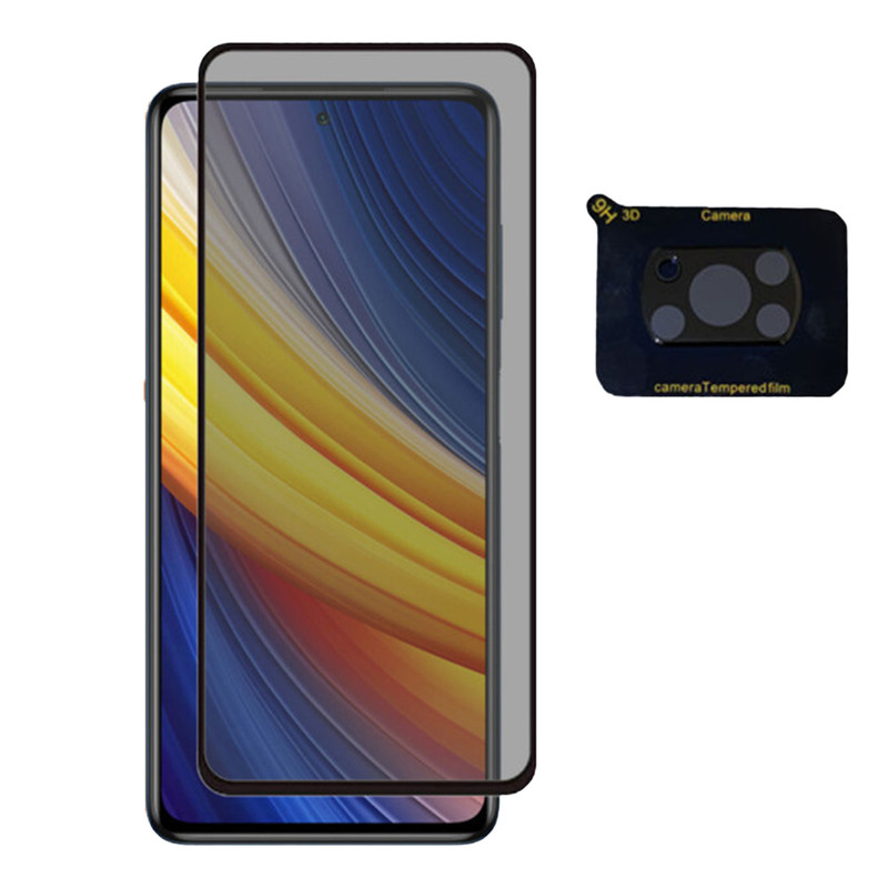 محافظ لنز دوربین ساتیان مدل 3D مناسب برای گوشی موبایل شیائومی Poco x3 Proبه همراه محافظ صفحه نمایشPrv