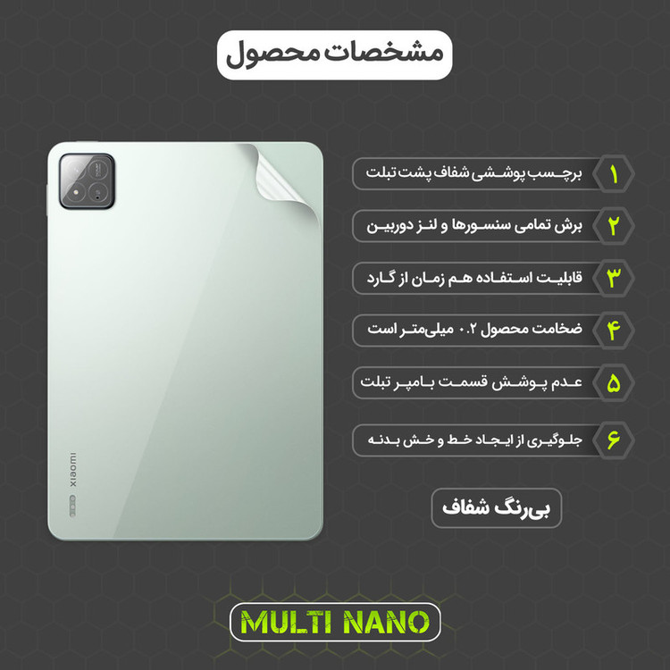 محافظ صفحه نمایش مولتی نانو مدل X-SFT مناسب برای تبلت شیائومی Pad 7 به همراه برچسب پوششی