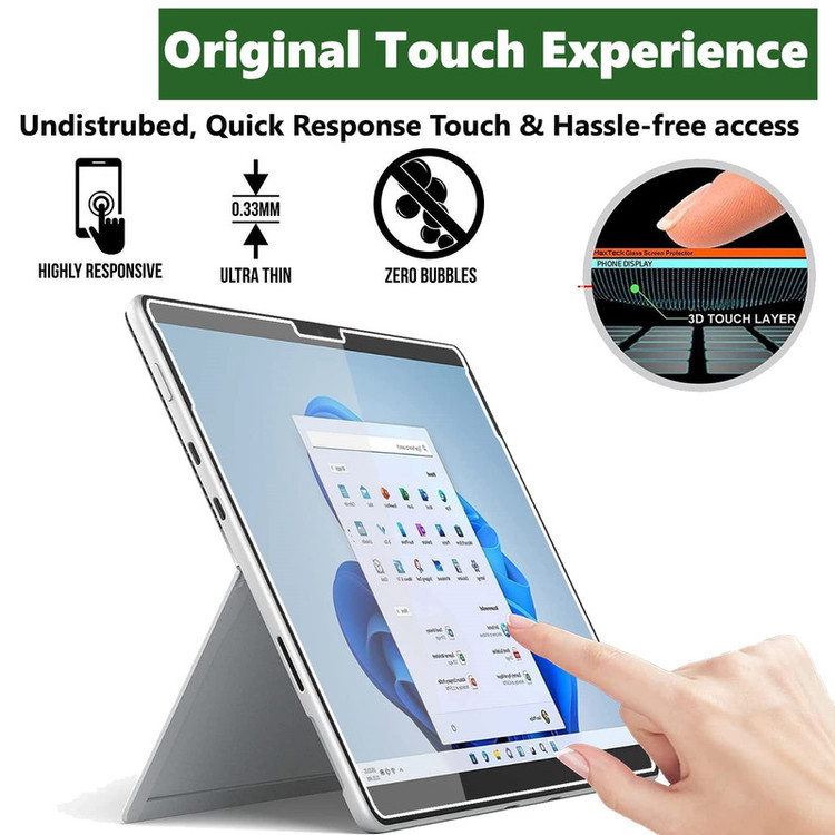 محافظ صفحه نمایش مدل tempered مناسب برای تبلت مایکروسافت Surface Pro 10