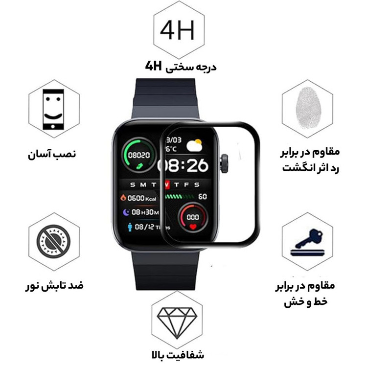 محافظ صفحه نمایش راینو مدل PMMA مناسب برای ساعت هوشمند میبرو T1