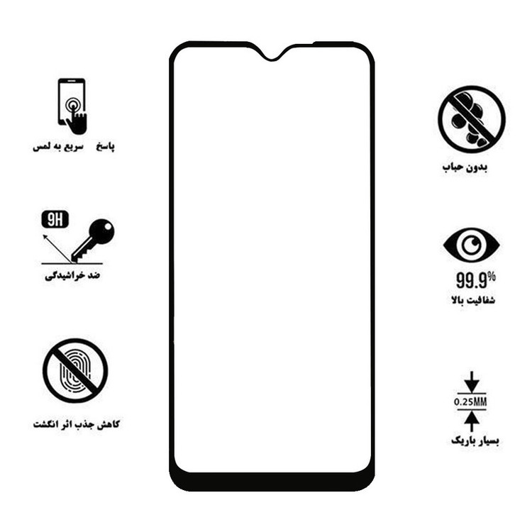 محافظ صفحه نمایش مدل Super D مناسب برای گوشی موبایل سامسونگ Galaxy A20s