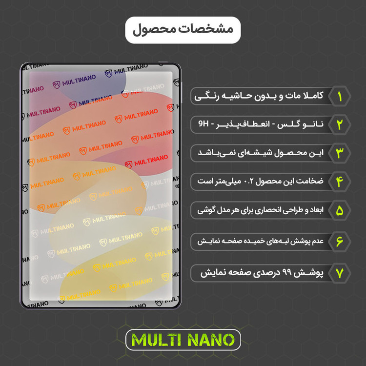 محافظ صفحه نمایش مات مولتی نانو مدل X-S1M مناسب برای تبلت شیائومی Redmi Pad SE