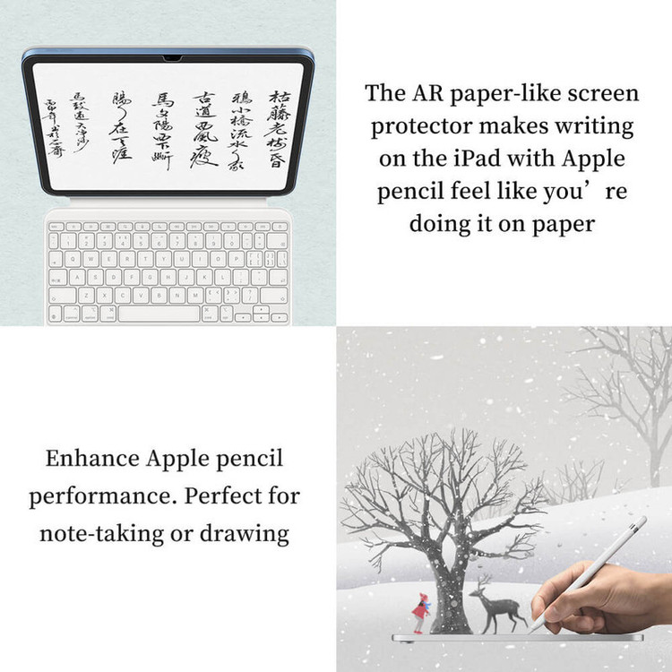 محافظ صفحه نمایش اپیکوی مدل Xundd AG Paper-Like مناسب برای تبلت اپل iPad A16/ iPad 11 (2025) / iPad 10/ iPad 10.9 (2022)
