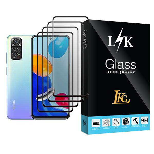 محافظ صفحه نمایش ال کا جی مدل LK Glass MIX004 مناسب برای گوشی موبایل شیائومی Redmi Note 11 بسته چهار عددی