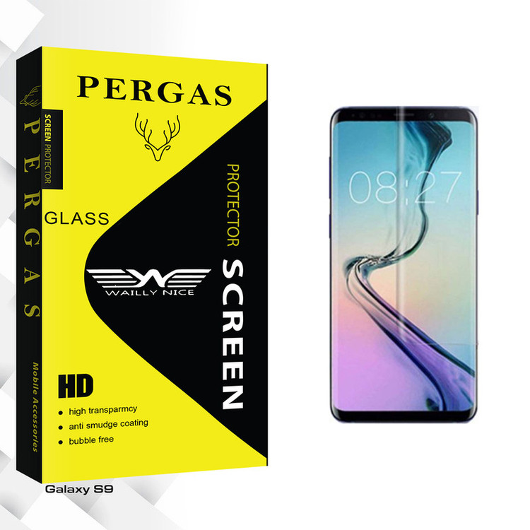 محافظ صفحه نمایش شیشه ای وایلی نایس مدل Pergas Glass یووی UV مناسب برای گوشی موبایل سامسونگ Galaxy S9