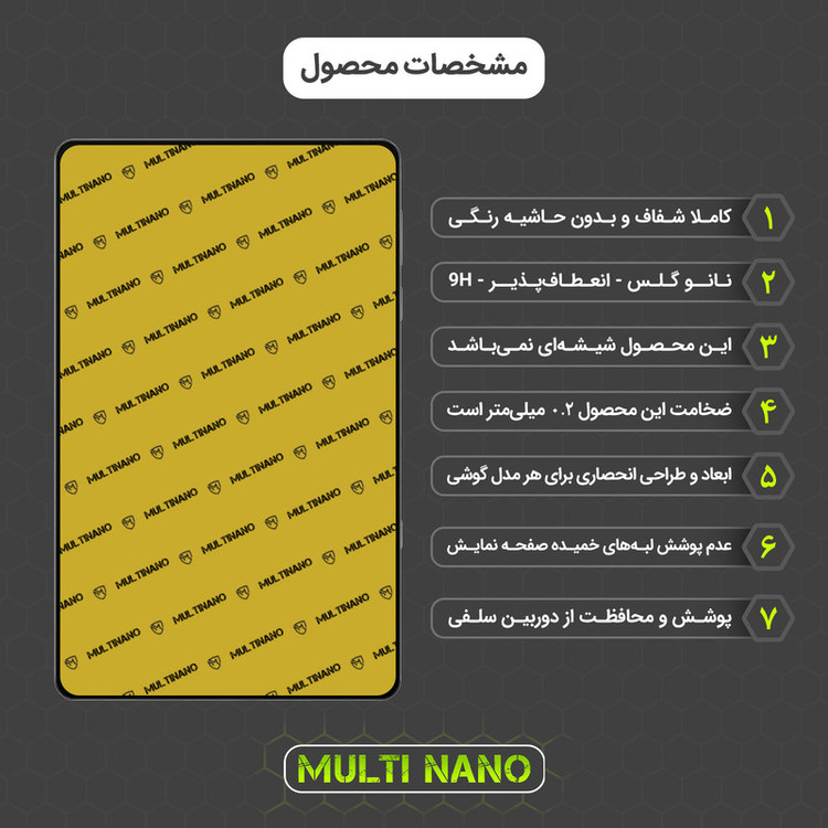 محافظ صفحه نمایش مولتی نانو مدل X-S2N مناسب برای تبلت لنوو Legion Y700 / TB-9707 بسته دو عددی