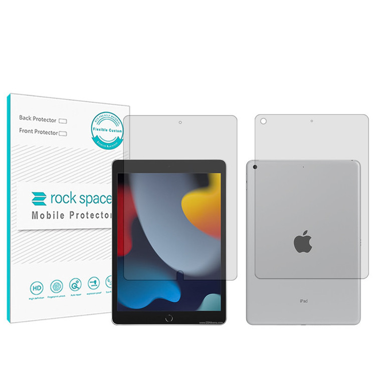 محافظ صفحه نمایش شفاف راک اسپیس مدل Hygel مناسب برای تبلت اپل iPad 10.2 (2021) به همراه محافظ پشت تبلت