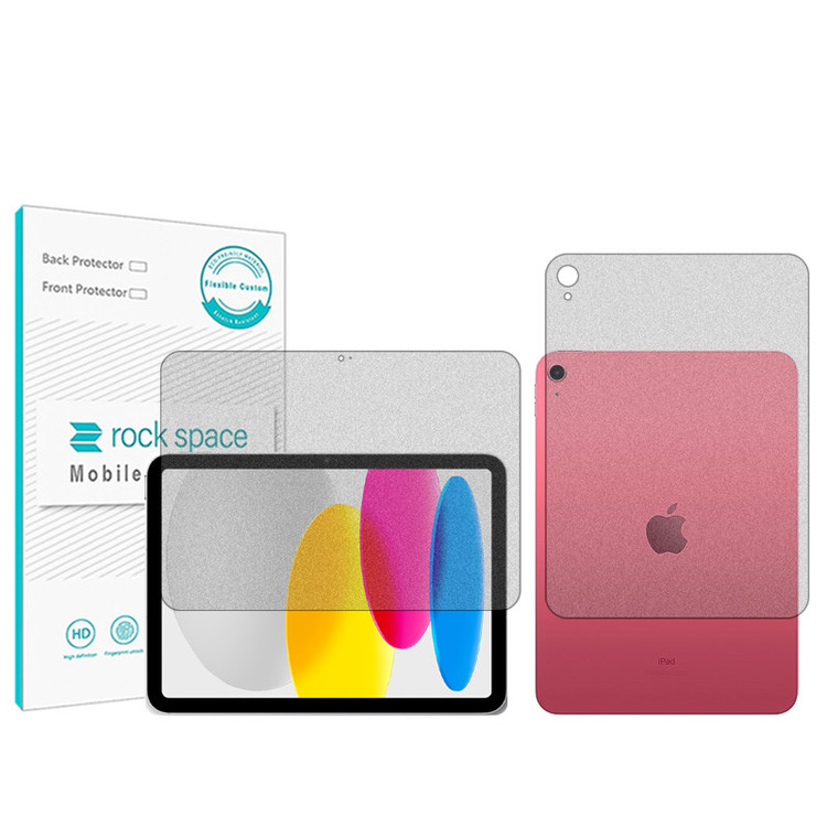 محافظ صفحه نمایش مات راک اسپیس مدل HyMTT مناسب برای تبلت اپل iPad 10.9 (2022) به همراه محافظ پشت تبلت