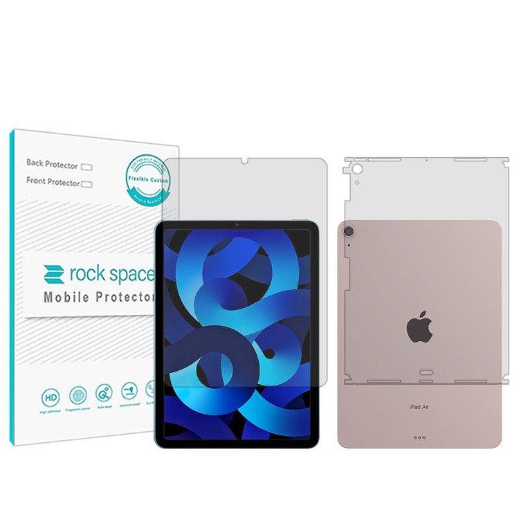 محافظ صفحه نمایش شفاف راک اسپیس مدل Hygel مناسب برای تبلت اپل iPad Air (2022) به همراه محافظ پشت تبلت
