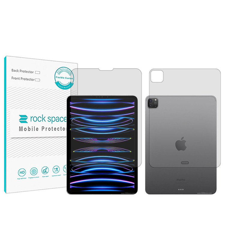 محافظ صفحه نمایش شفاف راک اسپیس مدل Hygel مناسب برای تبلت اپل iPad Pro 11 (2022) به همراه محافظ پشت تبلت