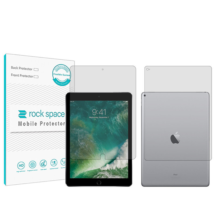 محافظ صفحه نمایش شفاف راک اسپیس مدل Hygel مناسب برای تبلت اپل iPad Pro 12.9 (2015) به همراه محافظ پشت تبلت