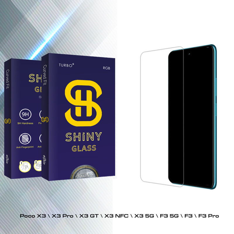 محافظ صفحه نمایش شیشه ای آتوچبو مدل Shiny Glass MIX مناسب برای گوشی موبایل شیائومی Poco X3 \ X3 Pro \ X3 GT \ X3 NFC \ X3 5G \ F3 5G \ F3 \ F3 Pro