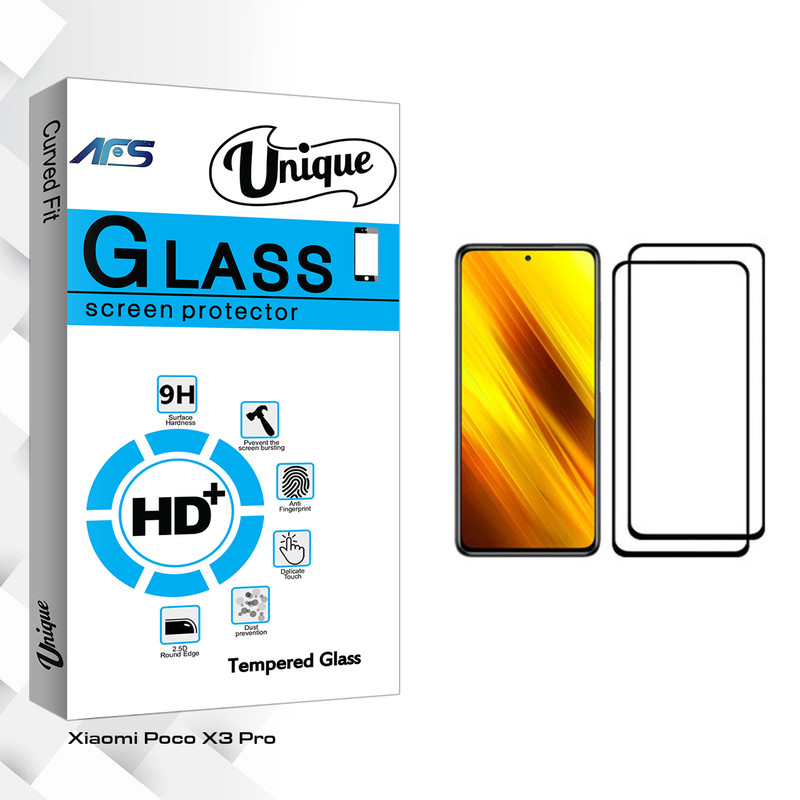 محافظ صفحه نمایش ای اف اس مدل Unique Glass مناسب برای گوشی موبایل شیائومی Poco X3 Pro بسته دو عددی