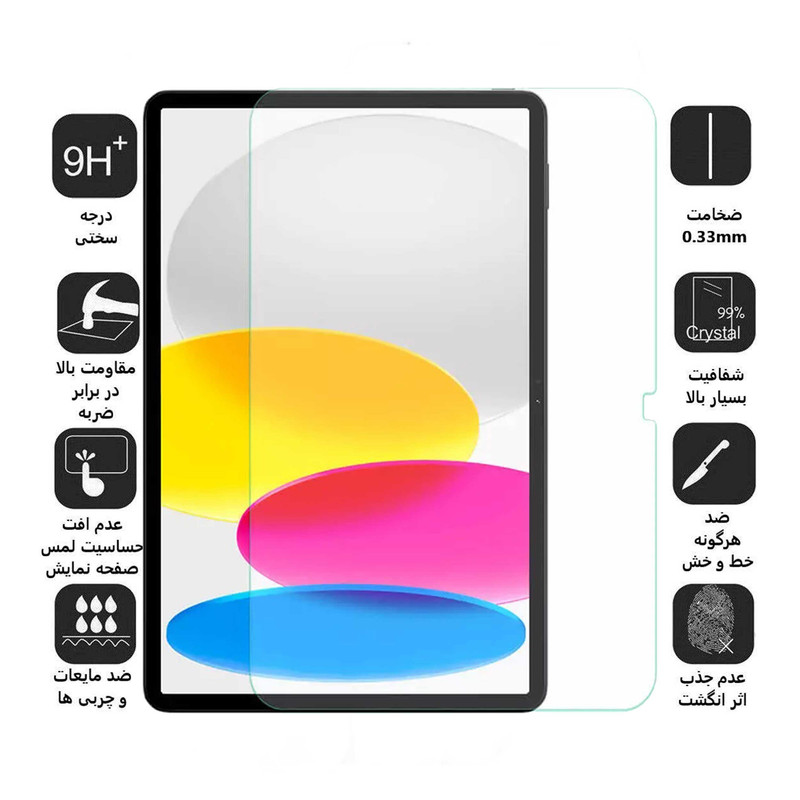 محافظ صفحه نمایش بوف مدل 5D مناسب برای تبلت اپل iPad 10.9 (2022)