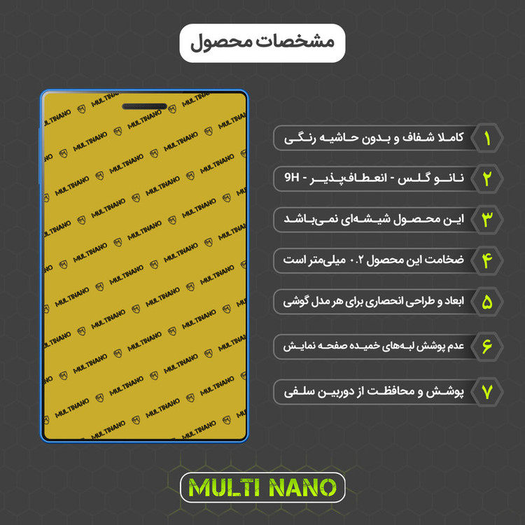 محافظ صفحه نمایش مولتی نانو مدل X-S1N مناسب برای تبلت لنوو Tab 3 7 / TB3-710 / TB-7703 / TB3-730