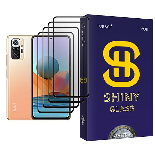 محافظ صفحه نمایش آتوچبو مدل Shiny Glass MIX004 مناسب برای گوشی موبایل شیائومی Redmi Note 10 Pro Max بسته چهار عددی
