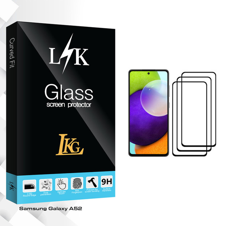 محافظ صفحه نمایش ال کا جی مدل LK Glass مناسب برای گوشی موبایل سامسونگ Galaxy A52 بسته سه عددی