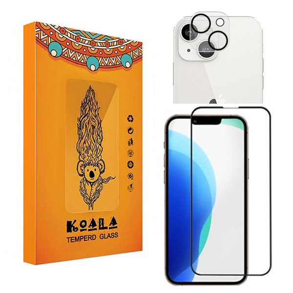 محافظ صفحه نمایش کوالا مدل cg-001 مناسب برای گوشی موبایل اپل iPhone 13 به همراه محافظ لنز دوربین