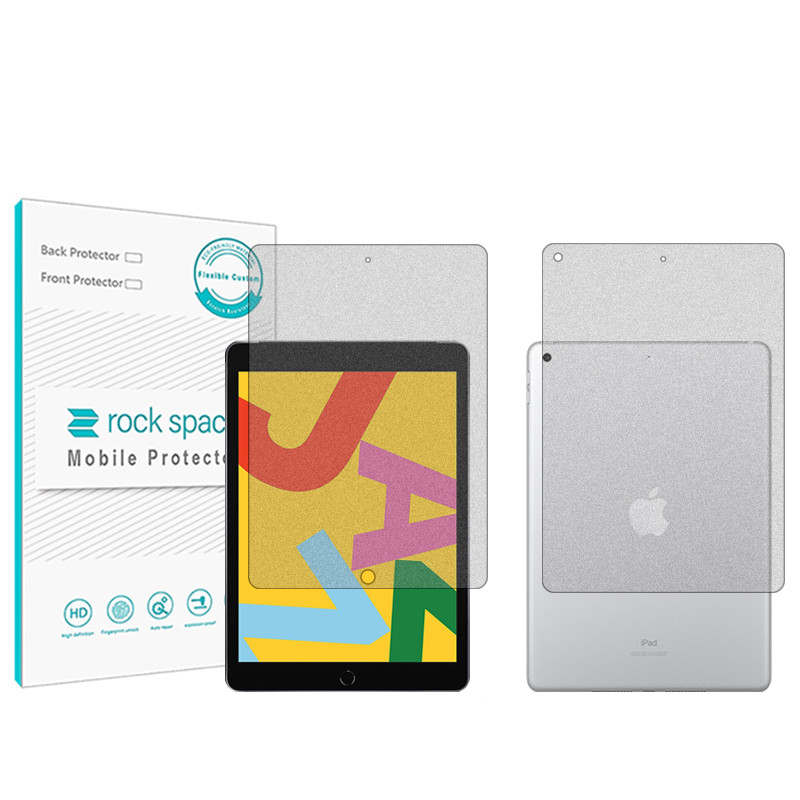 محافظ صفحه نمایش مات راک اسپیس مدل HyMTT مناسب برای تبلت اپل iPad 10.2 (2019) به همراه محافظ پشت تبلت