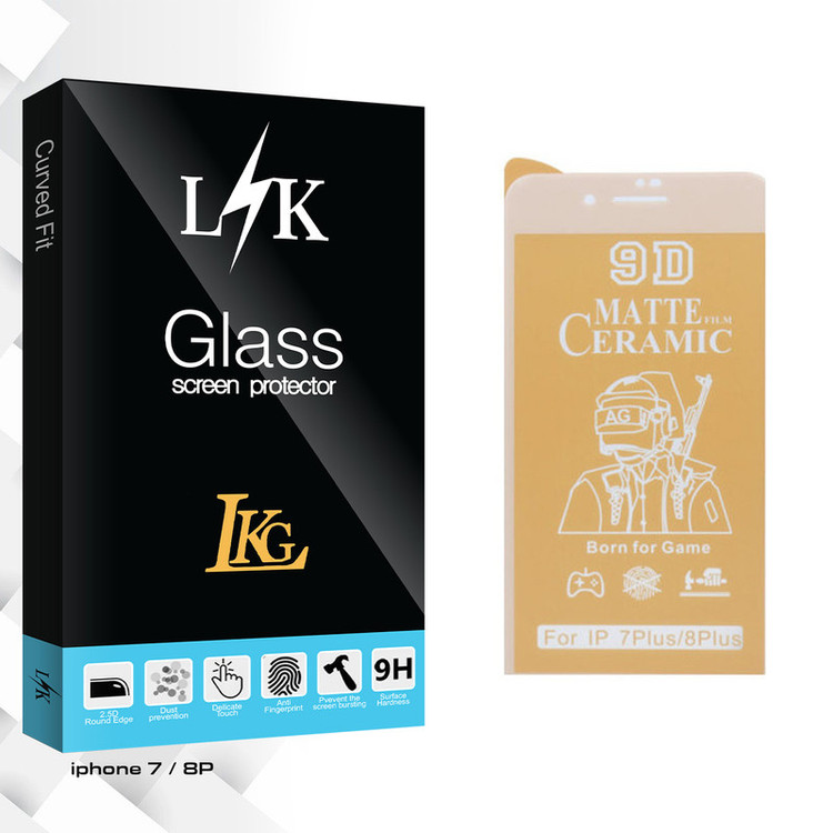 محافظ صفحه نمایش سرامیکی مات ال کا جی مدل LK Glass مناسب برای گوشی موبایل اپل iphone 7 / 8P