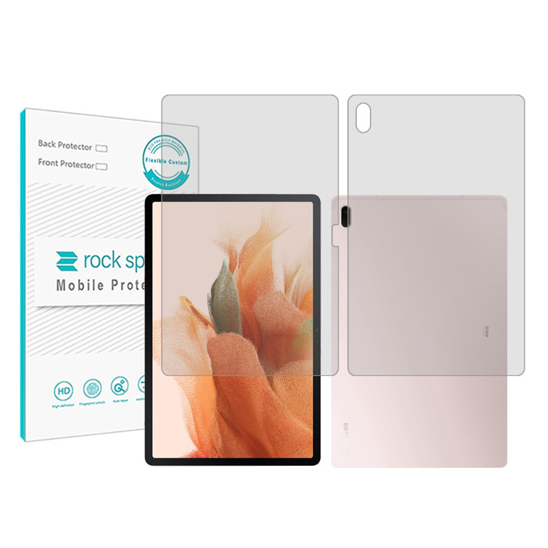 محافظ صفحه نمایش شفاف راک اسپیس مدل Hygel مناسب برای تبلت سامسونگ Galaxy Tab S7 FE به همراه محافظ پشت تبلت