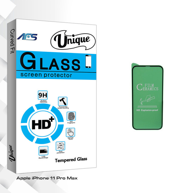 محافظ صفحه نمایش سرامیکی ای اف اس مدل Unique Glass مناسب برای گوشی موبایل اپل iPhone 11 Pro Max