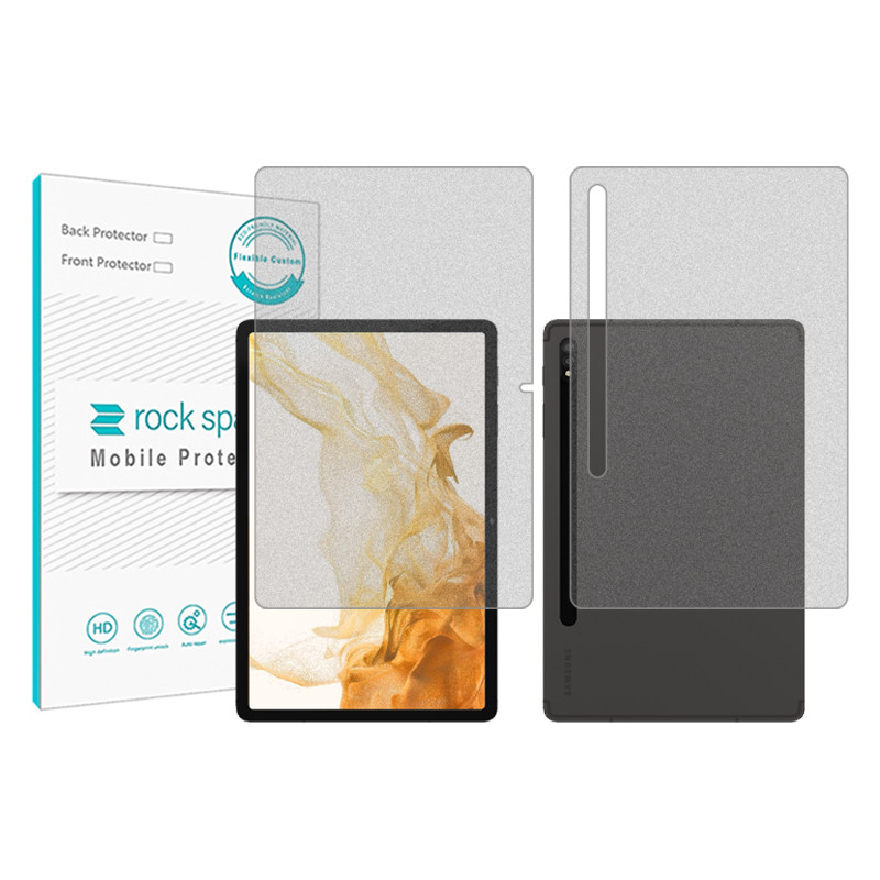 محافظ صفحه نمایش مات راک اسپیس مدل HyMTT مناسب برای تبلت سامسونگ Galaxy Tab S8 Plus به همراه محافظ پشت تبلت