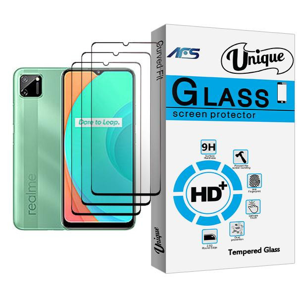 محافظ صفحه نمایش ای اف اس مدل Unique Glass MIX003 مناسب برای گوشی موبایل ریلمی C11 بسته سه عددی