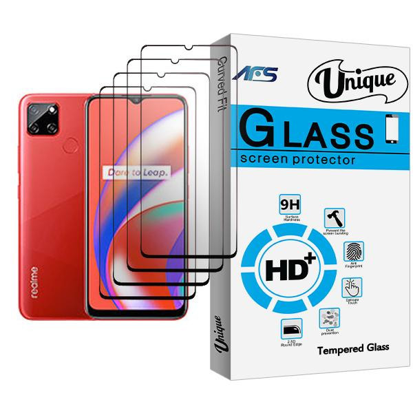 محافظ صفحه نمایش ای اف اس مدل Unique Glass MIX004 مناسب برای گوشی موبایل ریلمی C12 بسته چهار عددی