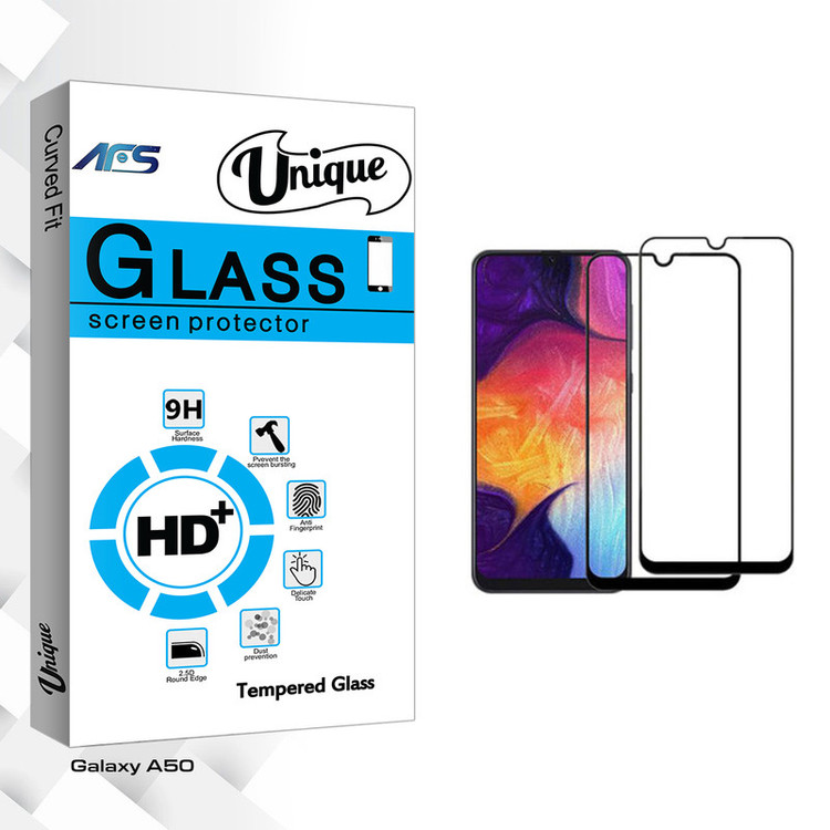 محافظ صفحه نمایش ای اف اس مدل Unique Glass مناسب برای گوشی موبایل سامسونگ Galaxy A50 بسته دو عددی