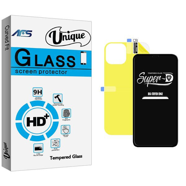 محافظ صفحه نمایش ای اف اس مدل Unique SuperD مناسب برای گوشی موبایل اپل iPhone 11 به همراه محافظ پشت گوشی