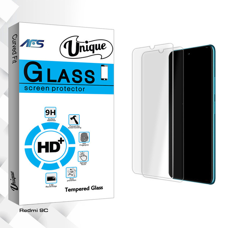 محافظ صفحه نمایش ای اف اس مدل Unique Glass MIX01 مناسب برای گوشی موبایل شیائومی Redmi 9C بسته دو عددی