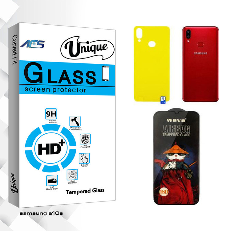 محافظ صفحه نمایش ای اف اس مدل Unique ProAirbag مناسب برای گوشی موبایل سامسونگ Galaxy A10s به همراه محافظ پشت گوشی