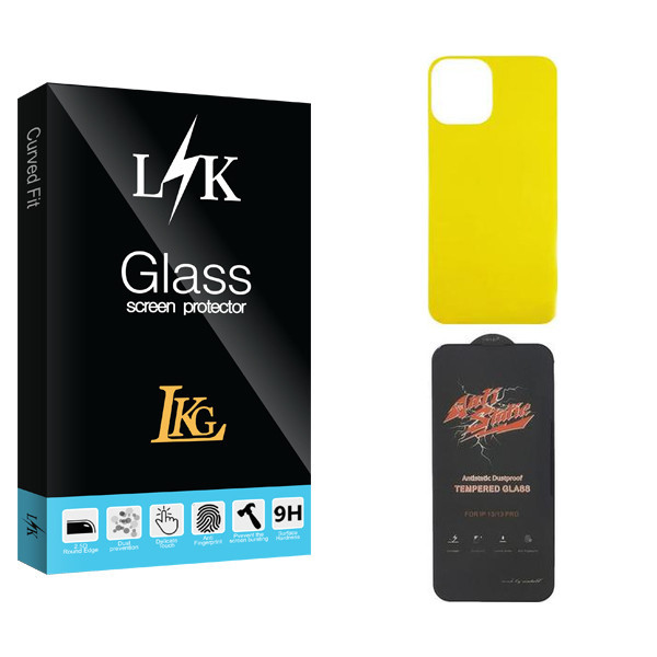 محافظ صفحه نمایش ال کا جی مدل LK ANTI-STATIC مناسب برای گوشی موبایل اپل iPhone 13 pro max به همراه محافظ پشت گوشی