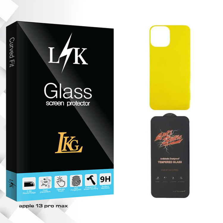 محافظ صفحه نمایش ال کا جی مدل LK ANTI-STATIC مناسب برای گوشی موبایل اپل iPhone 13 pro max به همراه محافظ پشت گوشی