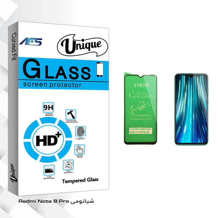 محافظ صفحه نمایش سرامیکی ای اف اس مدل Unique Glass مناسب برای گوشی موبایل Redmi Note 8 Pro شیائومی